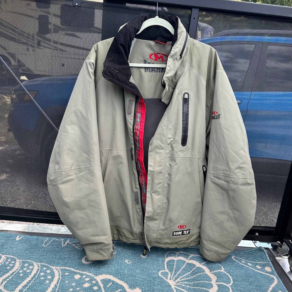 Marker Gore-Tex Ski Jacket Men's Size L Hide-away Hood Waterproof Insulated